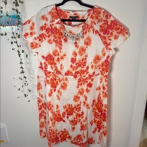 Covington floral dress with sparkly detachable collar